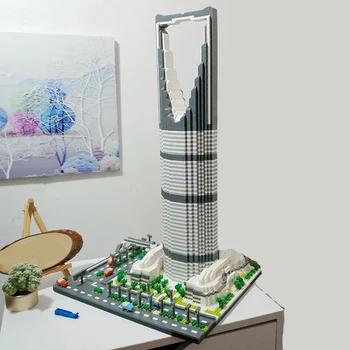3D модель DIY Алмазные блоки Кирпичное здание Саудовская Аравия Kingdom Tower Hotel Square World Architecture Игрушка для детей