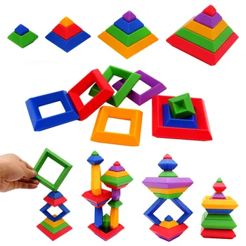 Игрушки для укладки строительных блоков для детей, игрушки-укладчики, 3D-головоломки, стержневые игрушки, Пирамидальный скоростной куб, креативные развивающие игрушки для детей