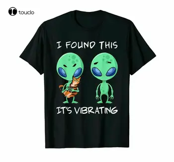 Инопланетянин с котом, я нашел это, это вибрирующие хлопковые футболки