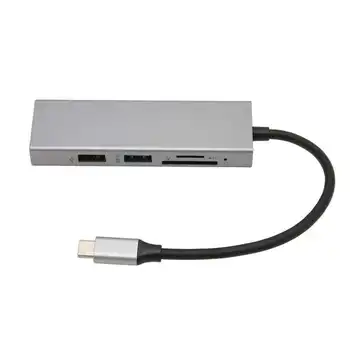Концентратор USB C 5 в 1 с Разъемом для Карт Памяти USB3.0 USB2.0 Слот Для Карт памяти Мультимедийный Интерфейс HD Многопортовый Адаптер для Планшета IOS