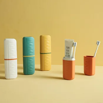 Креативный стаканчик для зубной щетки для путешествий, деловой поездки, стаканчик для жидкости для полоскания рта, Пластиковая портативная коробка для зубных щеток в капсулах