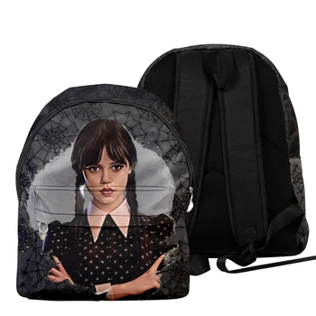 Рюкзак Wednesday Addams с 3D принтом, школьные сумки для детей, косплей для мальчиков и девочек, обычная Оксфордская водонепроницаемая школьная сумка, рюкзак для ноутбука