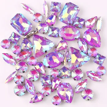 Серебряный коготь установка желе конфеты Фиолетовый AB 50 шт./пакет формы смешать стекло кристалл пришить горный хрусталь свадебное платье обувь сумка diy