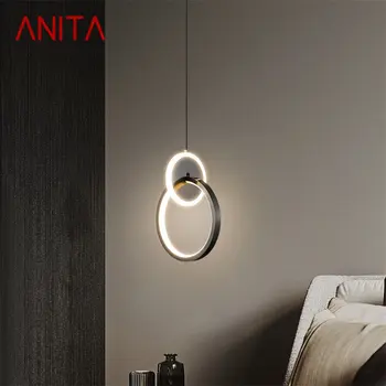 Современная Черная медная люстра ANITA LED 3 цвета, Креативный декоративный подвесной светильник для домашней спальни