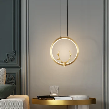 Современное медное подвесное освещение TEMAR LED 3 цвета Латунь Золото Подвесной светильник Роскошный Креативный декор для домашней спальни